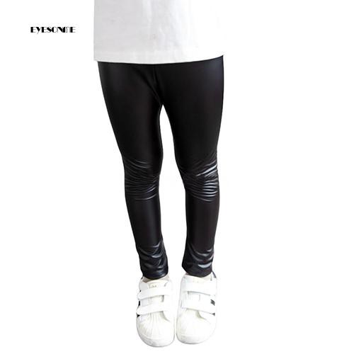 Quần Legging Giả Da Co Giãn Đáng Yêu Cho Bé Gái