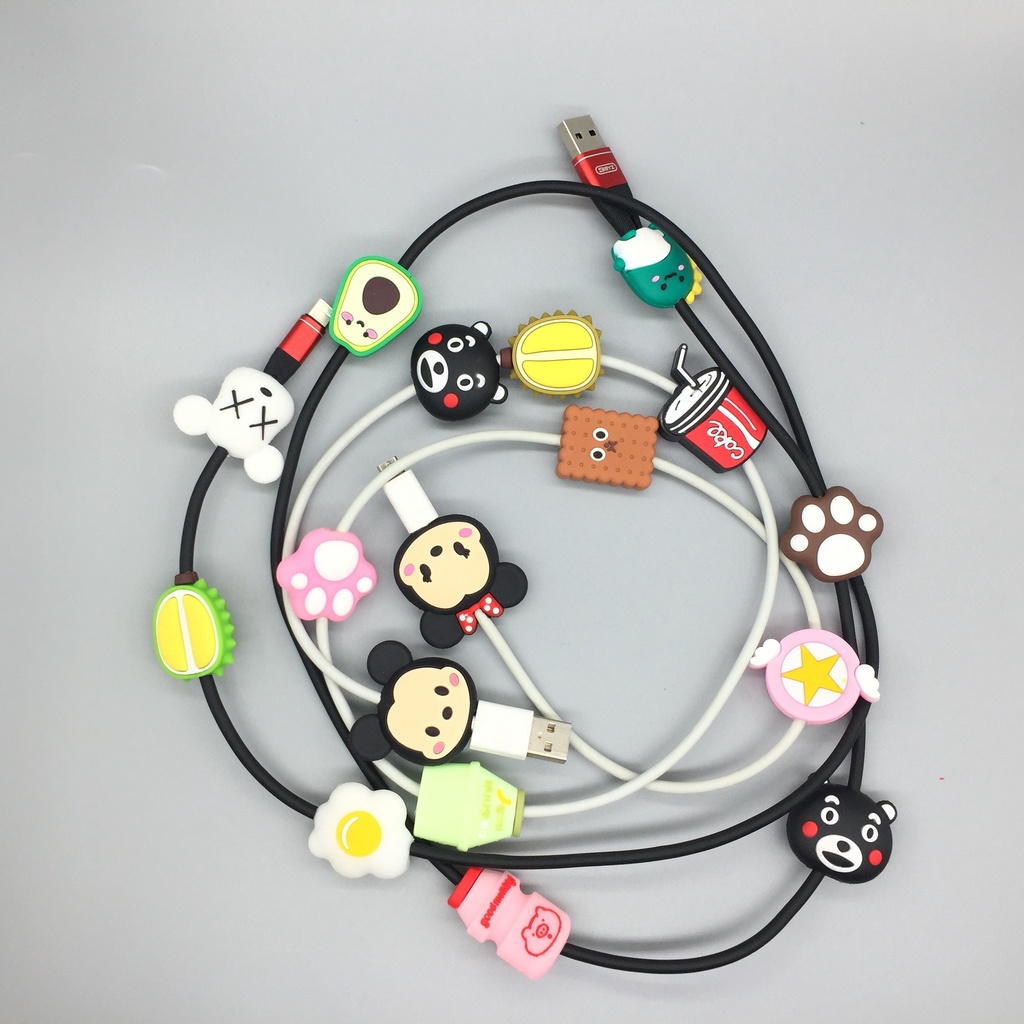 Phụ Kiện Bảo Vệ Đầu Dây Cáp Sạc iphone Hình Thú Dễ Thương Ốp