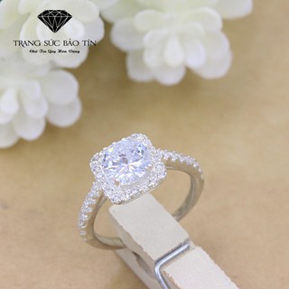 Nhẫn Bạc nữ mặt vuông Bạc Ta Bảo Tín