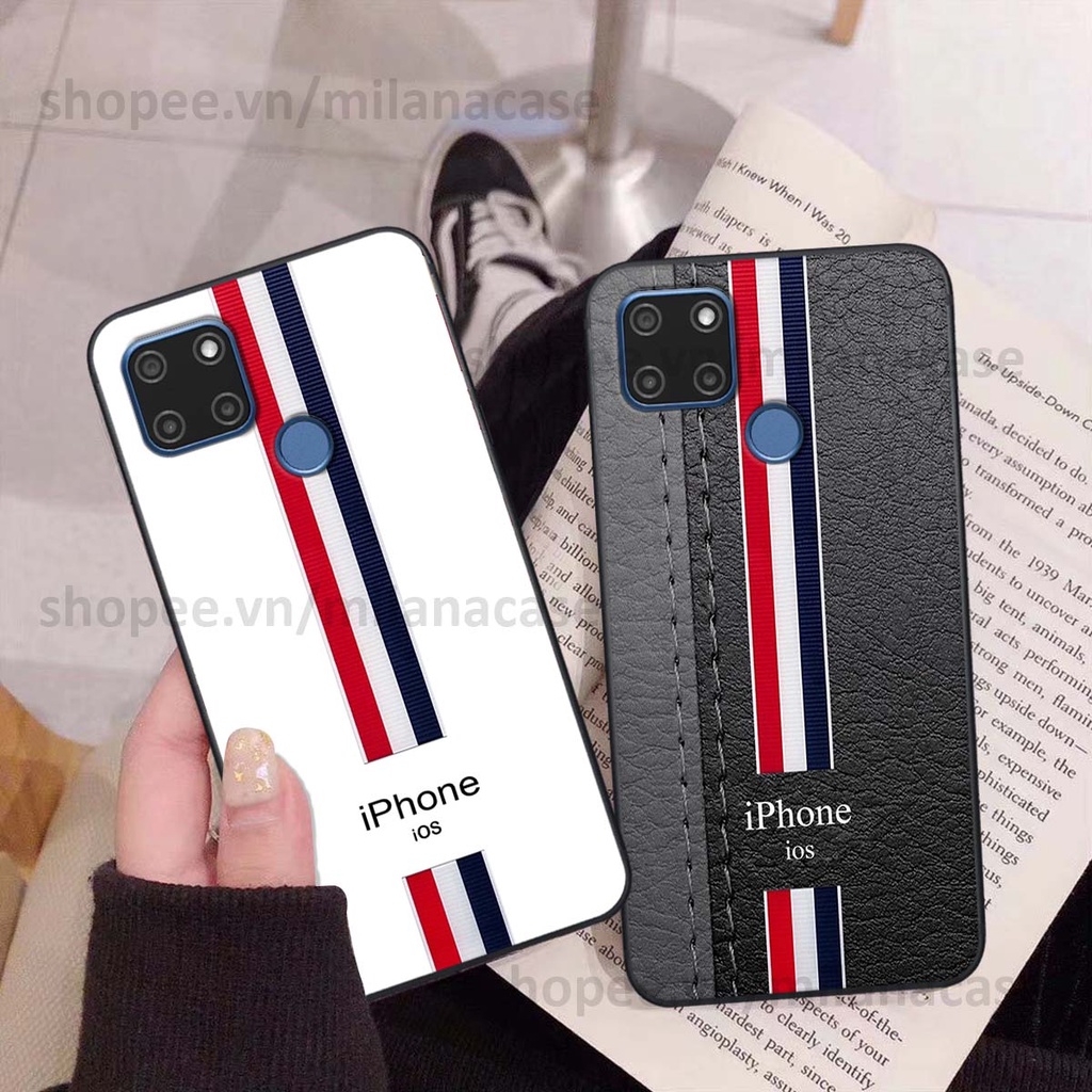 Ốp Realme C12 / C15 in giả da phong cách thể thao, cá tính, thời trang