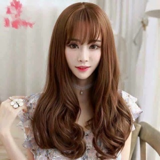 Tóc giả nguyên đầu xoăn sóng nhẹ tặng lược(30k)+ lưới(10k)