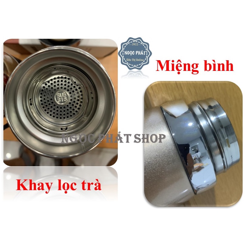 Bình Nước Giữ Nhiệt - Ruột Inox 316 Giữ Nóng Lạnh Lâu, Vỏ 304 Dày Không Rỉ, Sạch Anh Toàn