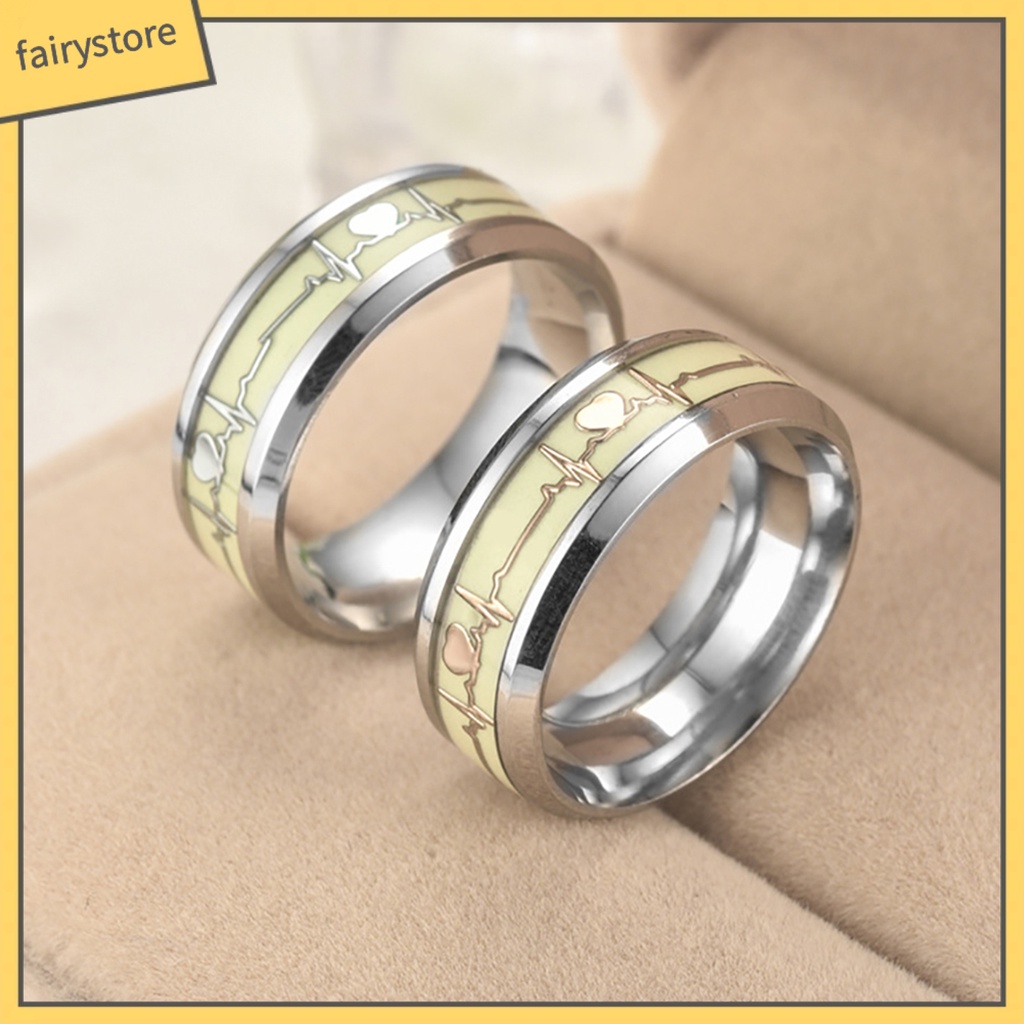 Nhẫn Thép Không Gỉ Họa Tiết Điện Tâm Đồ Dạ Quang