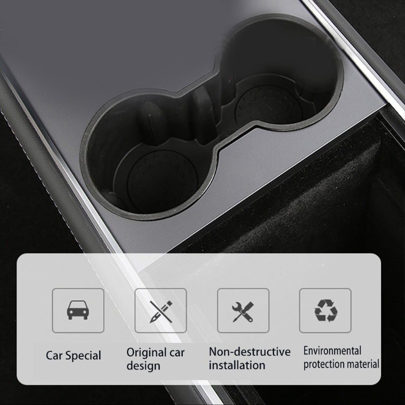 Vỏ Bọc Cốc Hai Lỗ Bằng TPE Hấp Thụ Sốc Chống Trượt Cho Model Y 3