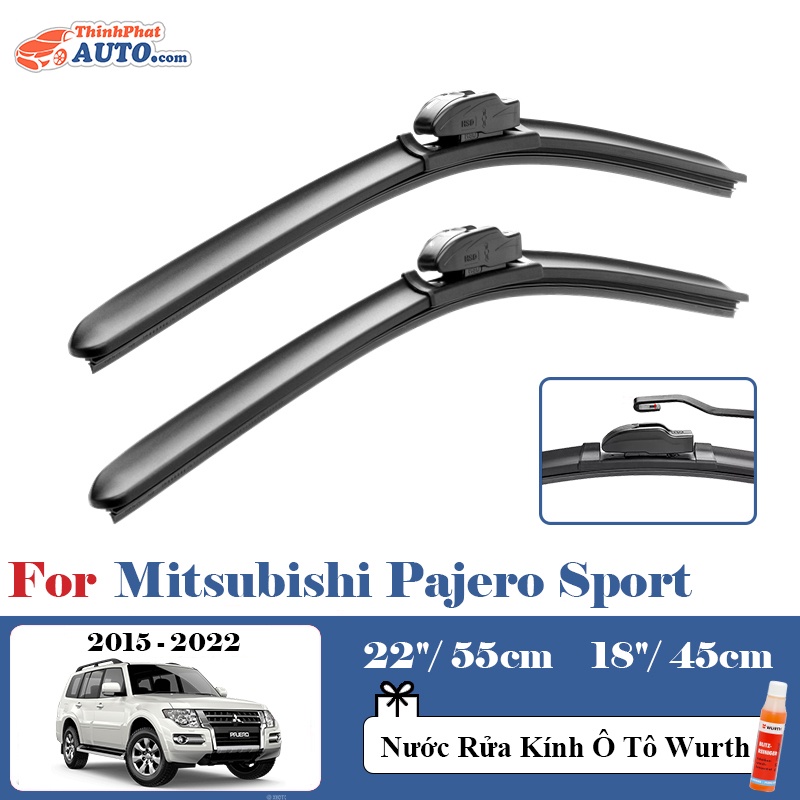 Gạt Mưa Xe Mitsubishi Pajero Sport (2008 đến 2025) Silicone Chính Hãng