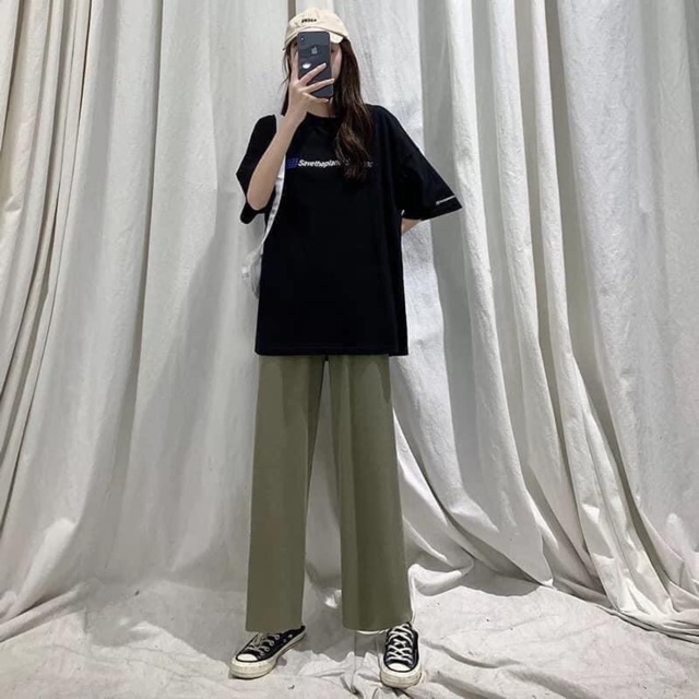 Quần culottes thun tăm