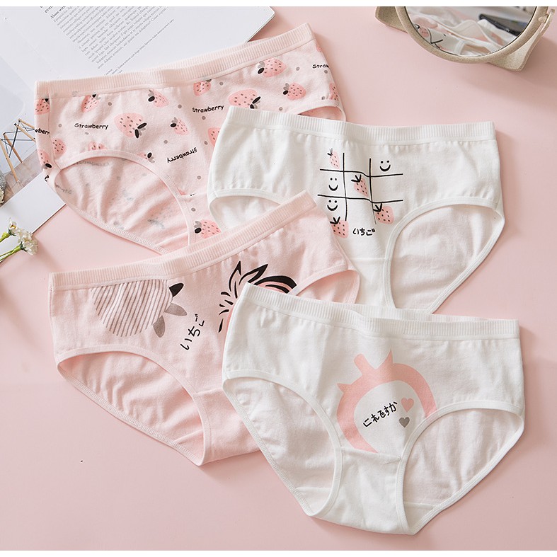 Quần Lót Cotton Mềm Mại Thoáng Khí In Họa Tiết Trái Cây Cho Nữ (M-2Xl) | BigBuy360 - bigbuy360.vn