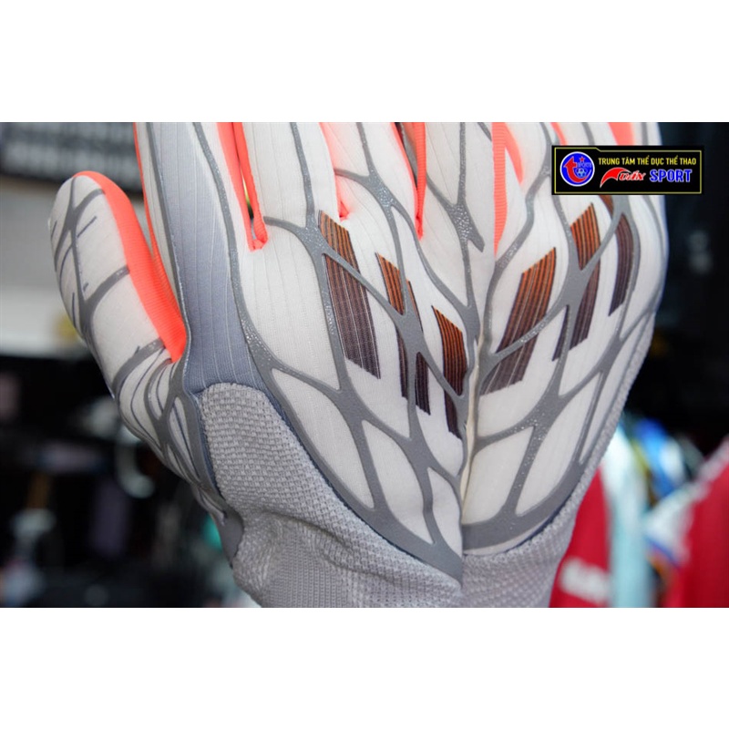 Găng Tay thủ môn ADI@DAS X GL PRO (không xương) - trắng cam xám(size 8-9-10)