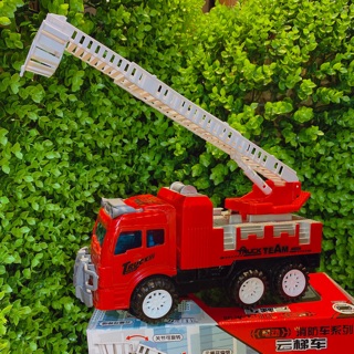 Hộp xe cứu hoả FIRE có thang rút loại to đại + có nhạc, đèn ( 099.6) cho bé