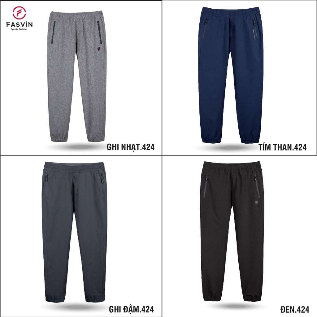 Quần jogger thể thao nam Fasvin DC20424.SG gấu bo vải gió mờ 01 lớp gấu bo cao cấp.