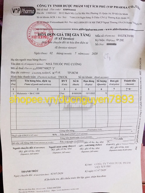 VIÊN MELATONIN B6 UBB HỖ TRỢ NGỦ NGON hộp 100v