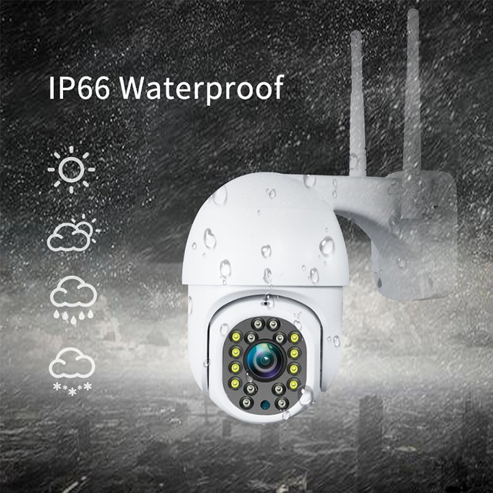 Camera IP ngoài trời X6000 Mini 16 Bóng LED Xoay 360 độ FullHD 1080P chống nước chống bụi dùng ứng dụng Yoosee