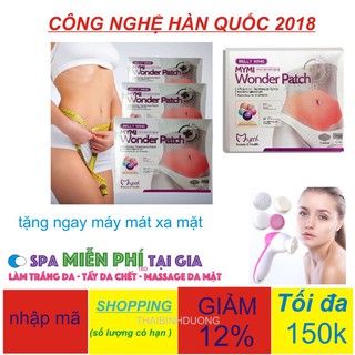 Miếng dán tan mỡ bụng Mymi hộp 5 miếng tặng máy mát xa mặt 5 trong 1