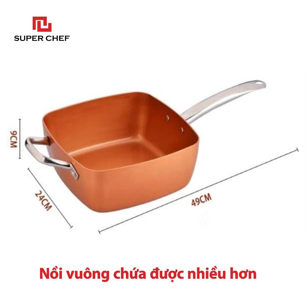 Bộ Nồi Chống Dính và Rổ Chiên Inox Super Chef Siêu Tiện Lợi