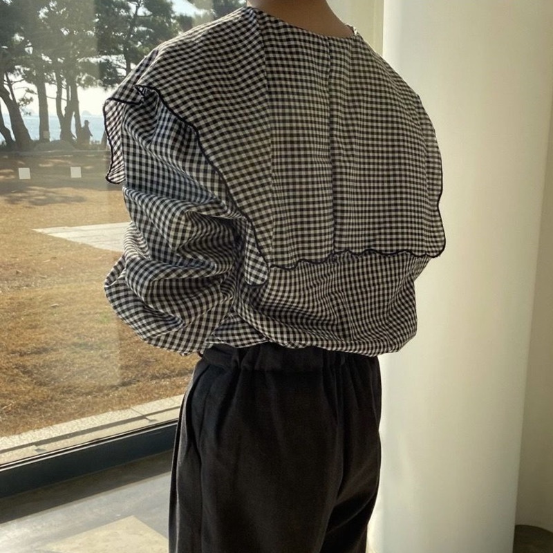 Áo Sơ Mi Tay Dài Họa Tiết Sọc Caro Phong Cách Hàn Quốc 198525 Áo Sơ Mi Dáng Rộng Cổ Bẻ Màu Xanh Navy Thời Trang Cho Tuổi Trung Niên