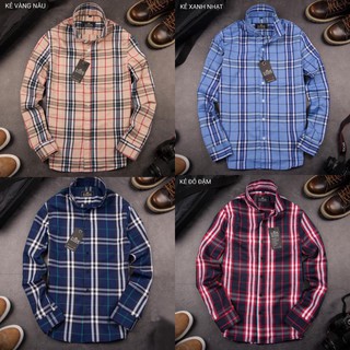 Áo Sơ mi kẻ nam burbery chất liệu vải mềm dáng slimfit