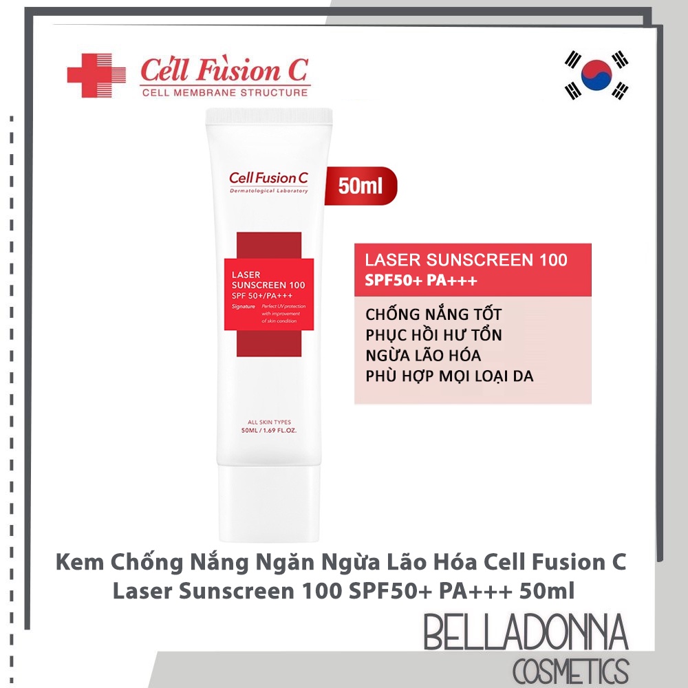 [Đỏ] Kem Chống Nắng Ngăn Ngừa Lão Hóa Cell Fusion C Laser Sunscreen 100 SPF50+ PA+++ 50ml