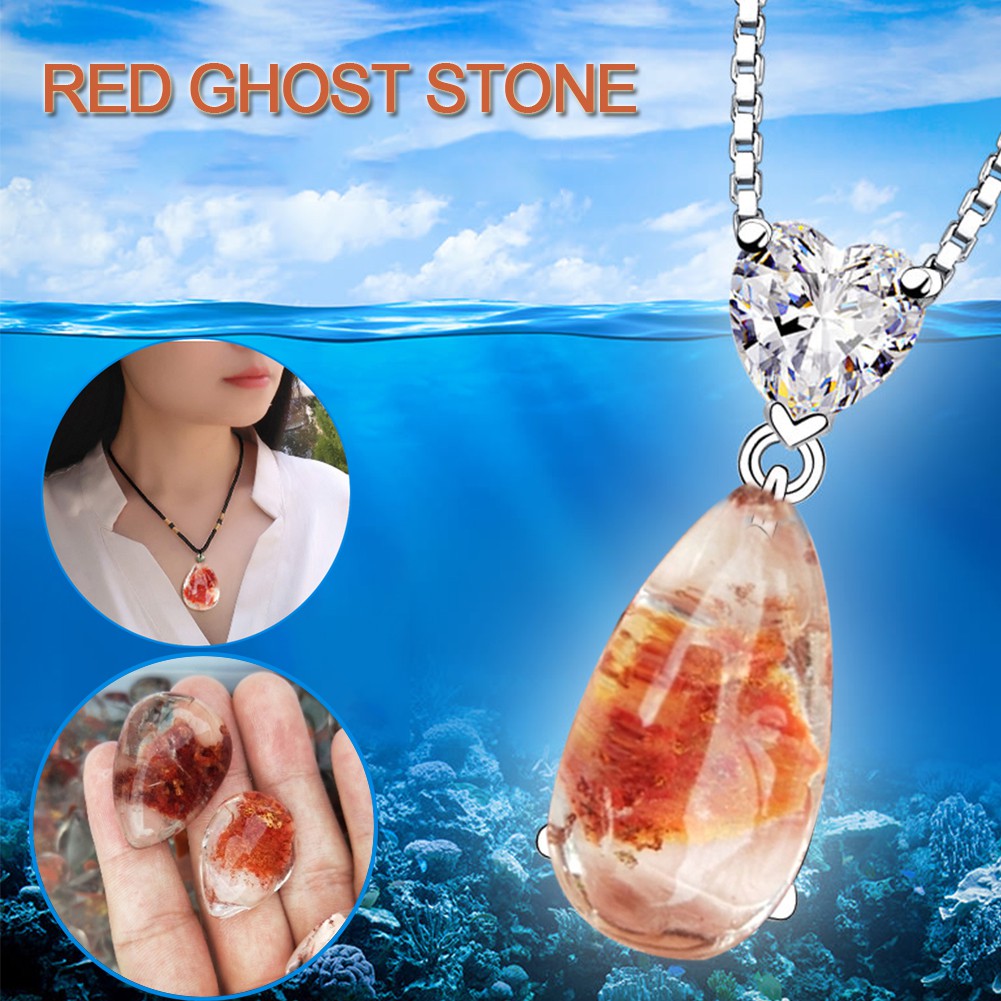 Mặt dây chuyền đá thạch anh màu đỏ tự nhiên