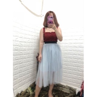 CHÂN VÁY REN LƯỚI TRƠN