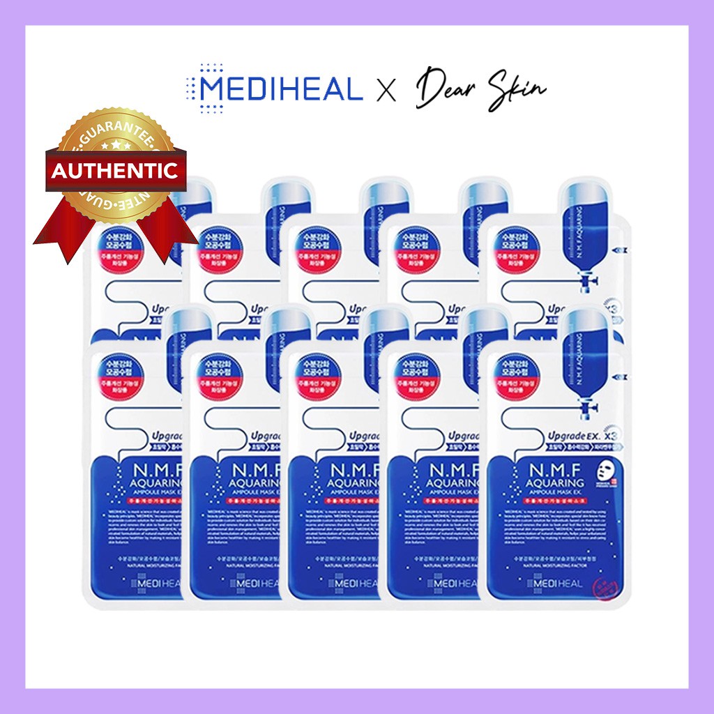 [Chính Hãng][Hộp 10] Mặt nạ Mediheal cấp ẩm cho da Mediheal Aquaring Ampoule Mask NMF Xanh Dương