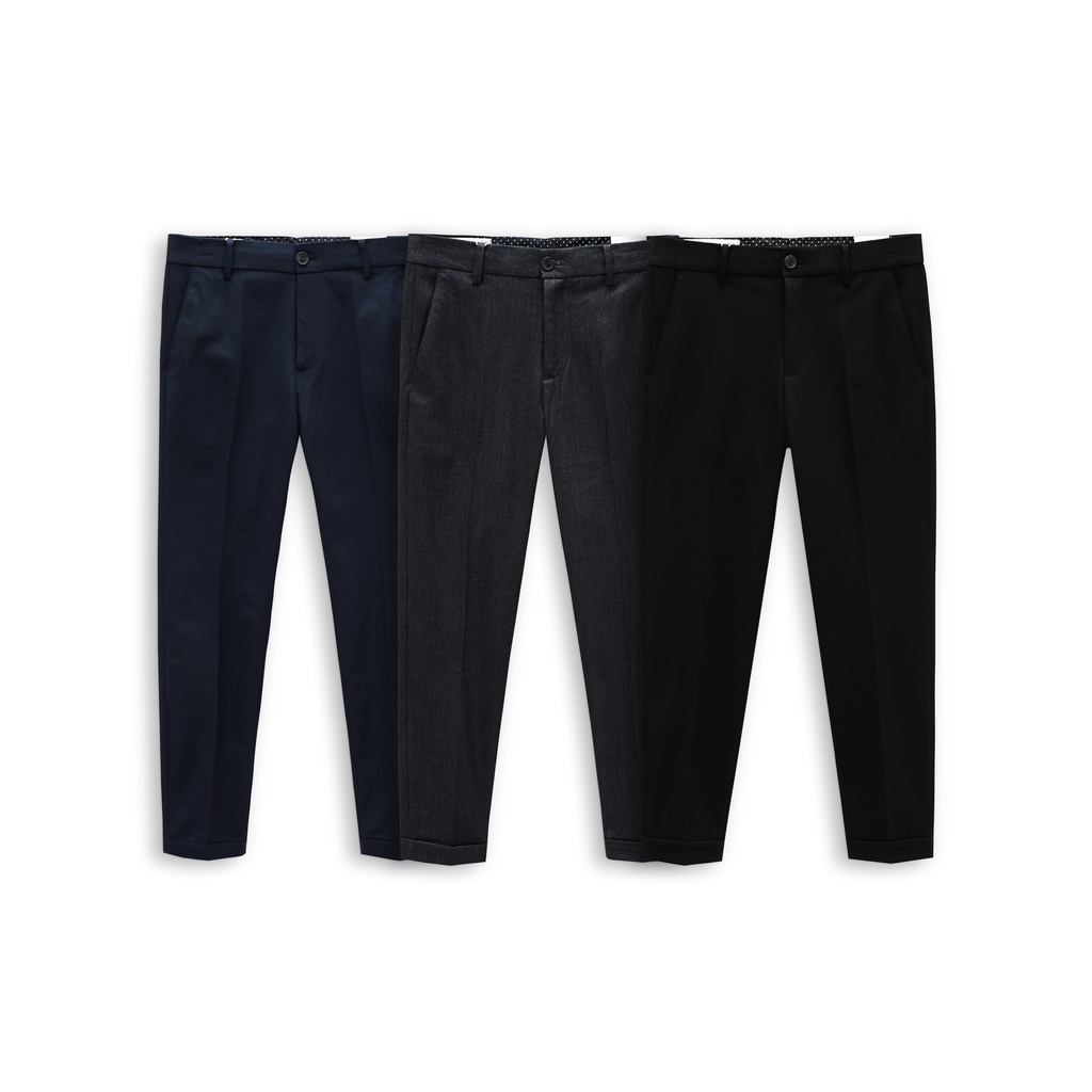 Quần tây, quần âu nam chất vải dày dặn, form slim fit crop Heboz 3M cao cấp - 00001154
