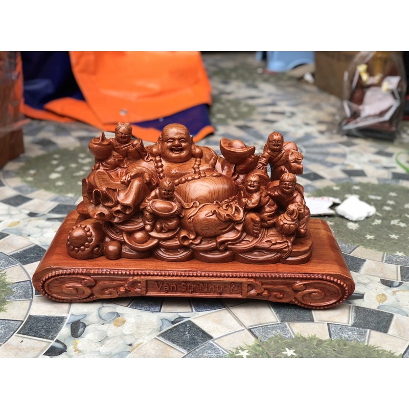 Tượng di lặc ngũ phúc gỗ hương