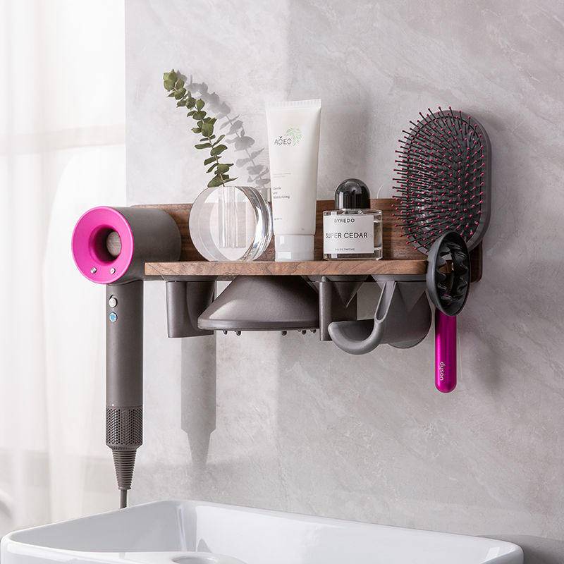 Móc Treo Máy Sấy Tóc Dyson HD08 Gắn Tường Bằng Gỗ Trơn