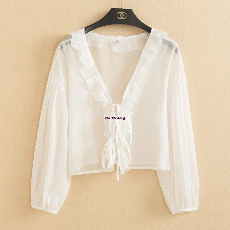 Áo Khoác cardigan chiffon Mỏng Tay Dài Chống Nắng Kèm Chân Váy Thời Trang Mùa Hè Cho Nữ