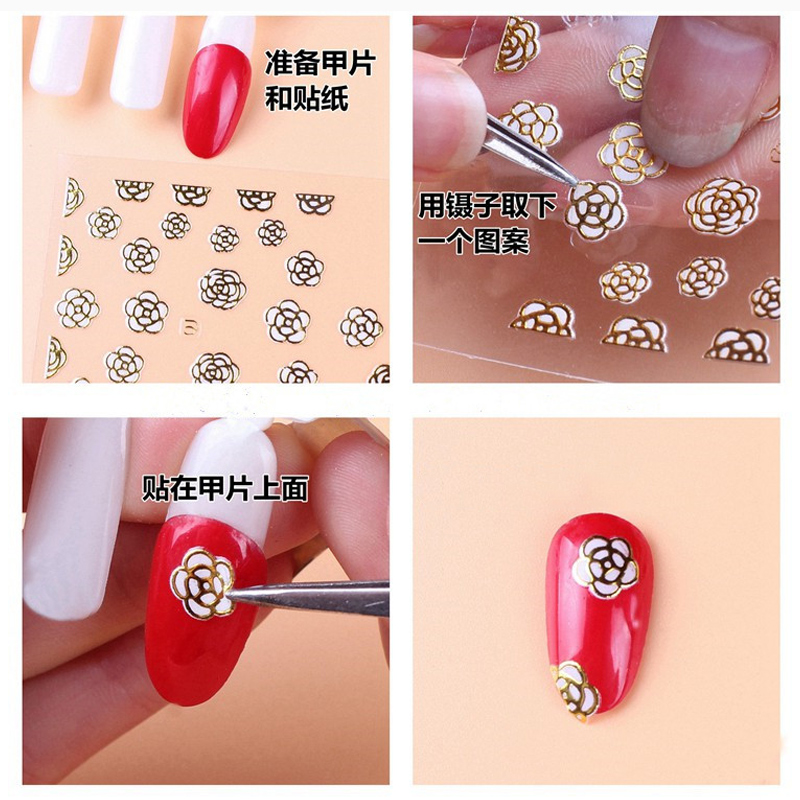 (Hàng Mới Về) Miếng Dán Hình Xăm Trang Trí Móng Tay 9 Phong Cách Chống Nước Cho Nữ