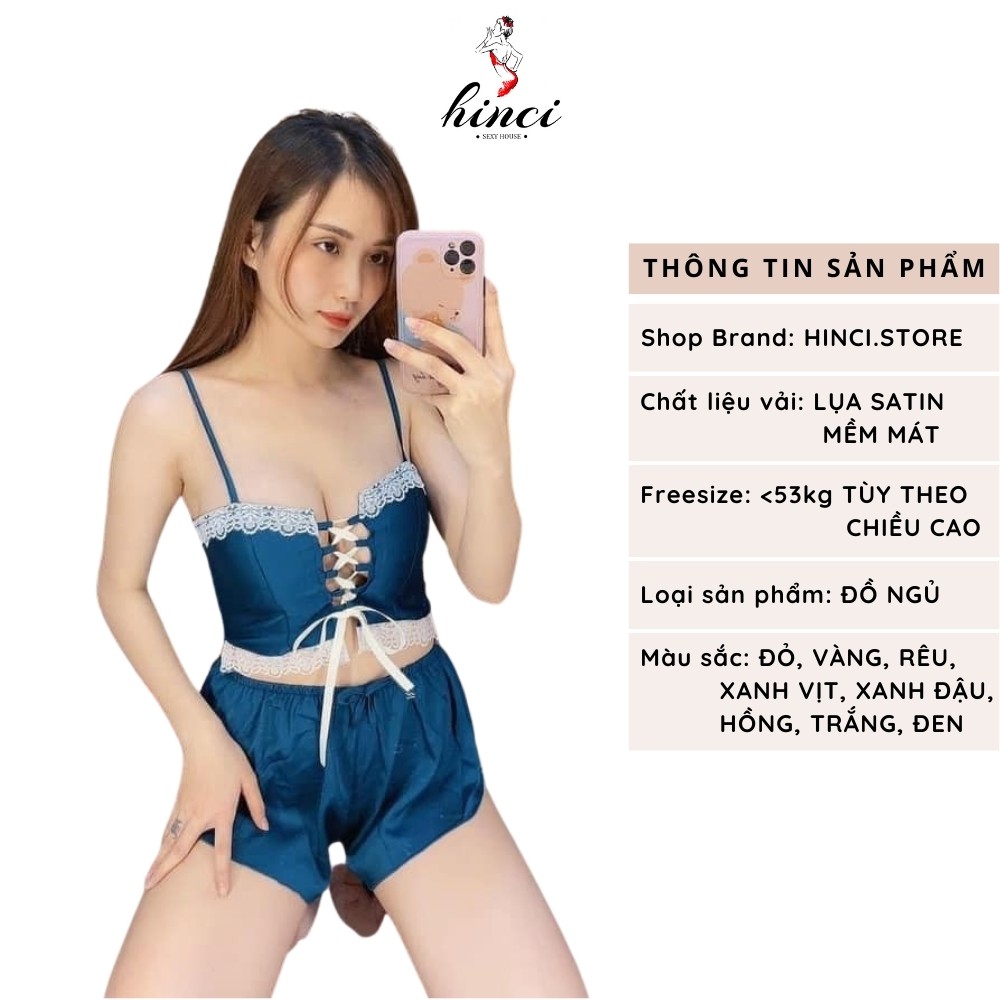 Đồ Ngủ Sexy 2 Dây Đan Ngực - Đồ Mặc Nhà Chất Lụa Satin Mát Mẻ [DN24]