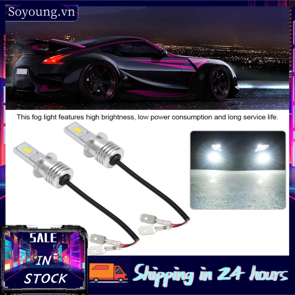 ✨Hàng Sẵn SOYOUNG Set 2 Bóng Đèn Sương Mù H3 80w 8000k 12-24v Ánh Sáng Trắng Dành Cho Ô Tô đèn sương mù, đèn hậu cho ô tô xe máy bằng LED 80W với giải mã