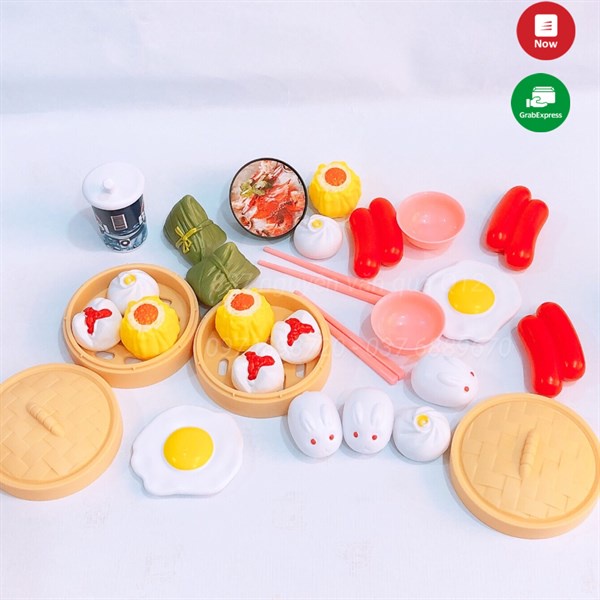 [HOT - NHỰA TỐT] Hộp đồ chơi nấu ăn Dimsum bánh bao, trứng, há cảo, .. 30 chi tiết đẹp M101-B6
