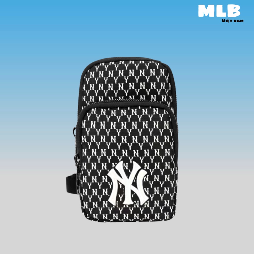 Túi đeo chéo MLB đeo thắt lưng mini đựng điện thoại thêu logo Ny MLB Monogram New York Yankees