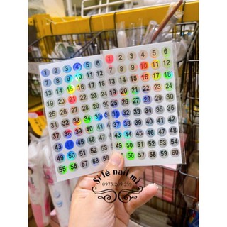 tem số dán chai sơn làm bảng màu bịch 4 tờ từ 1-240 số