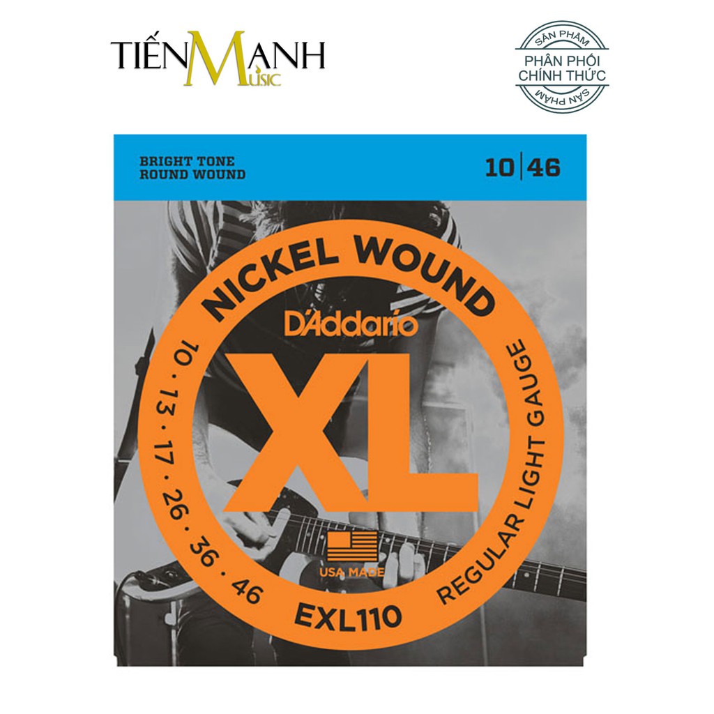 Dây Đàn Guitar Electric D'Addario EXL110, EXL120, EXL140 - Ghita Sắt Nickel Wound Strings DAddario