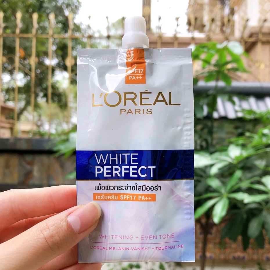 (dạng gói 7ml) Kem dưỡng trắng da vitamin L’Oreal Paris White Perfect ban ngày SPF17 PA++