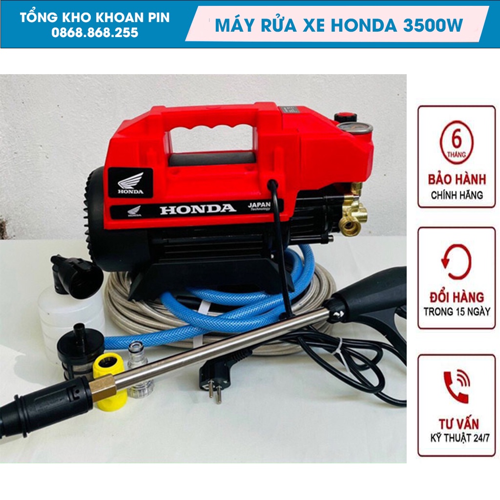 Máy rửa xe HONDA 3500w chỉnh áp lõi đồng 100%