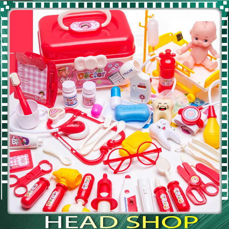 ĐỒ CHƠI BÁC SĨ 51 CHI TIẾT, BỘ HỘP TRÒ CHƠI BÁC SĨ LOẠI TO NHIỀU MÓN CHO TRẺ HEADSHOP