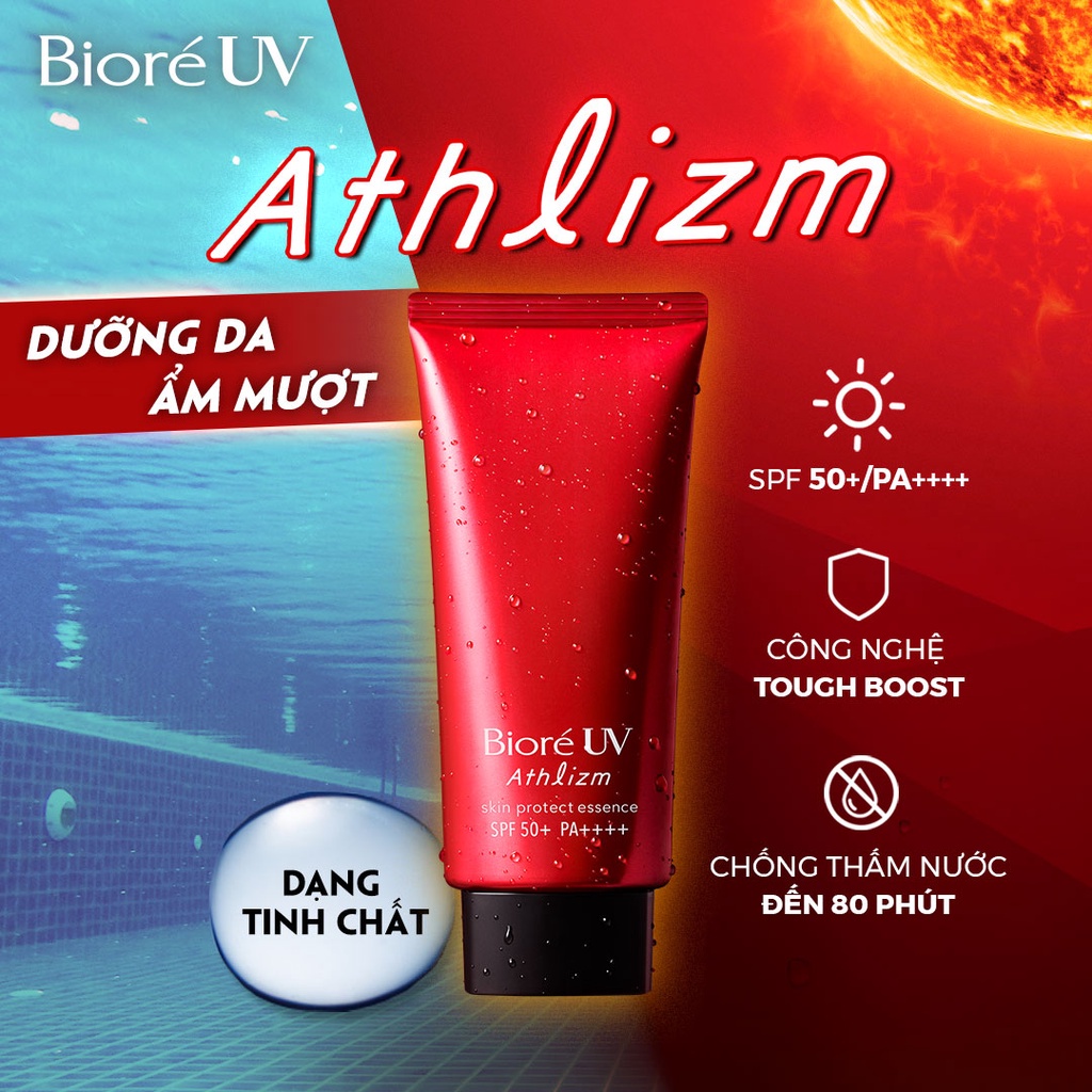 [Mã FMCGKAO52 giảm 8% đơn 250k] Tinh Chất Chống Nắng Vận Động Chuyên Nghiệp BIORE UV Athlizm Essence 70g