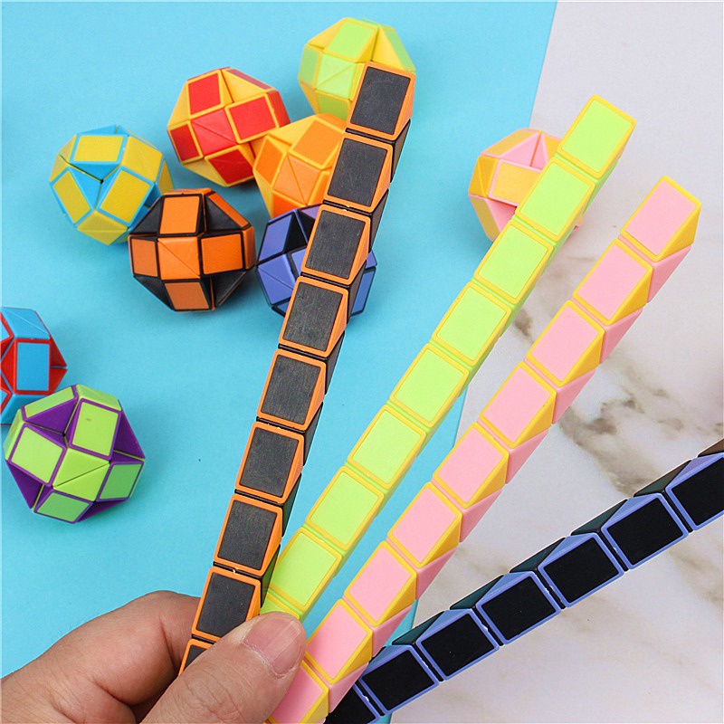 Đồ chơi rubik quả bóng cầu vồng nhỏ rubik giun biến thể