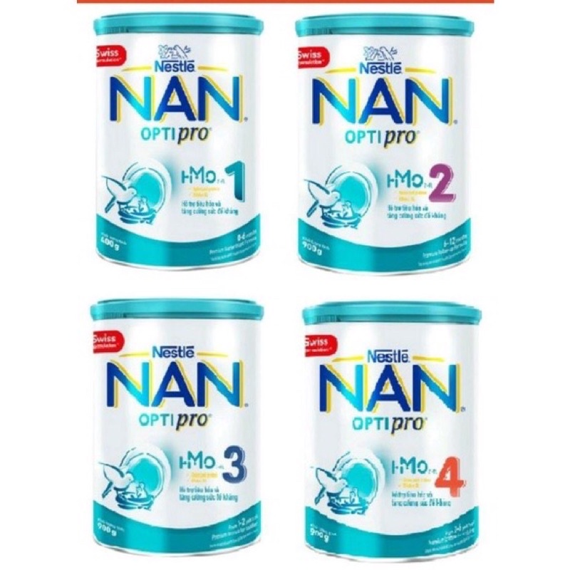 Sữa bột Nestle NAN Optipro HmO 1/2/3/4 lon 900g[HSD 2023.Móp]