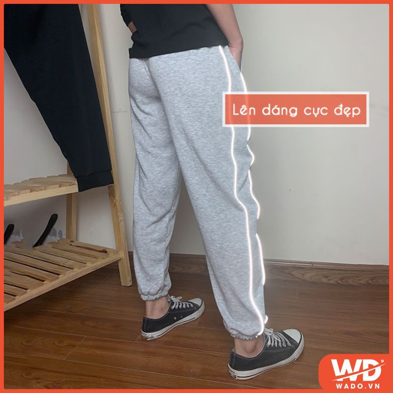 Quần baggy kaki unisex Wado basic nam nữ ống suông cạp chun dáng ulzzang