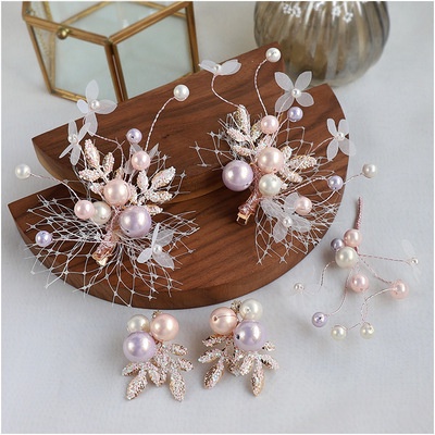 Bộ 2 cài ngọc kèm bông tai xinh về thêm Giá chỉ 95k