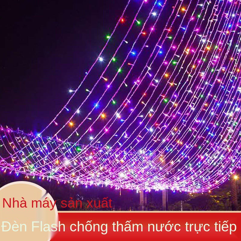 Đèn LED dây đầy sao ngoài trời không thấm nước trang trí cây thông Noel mua sắm kỳ nghỉ cửa hàng trung tâm pin đám