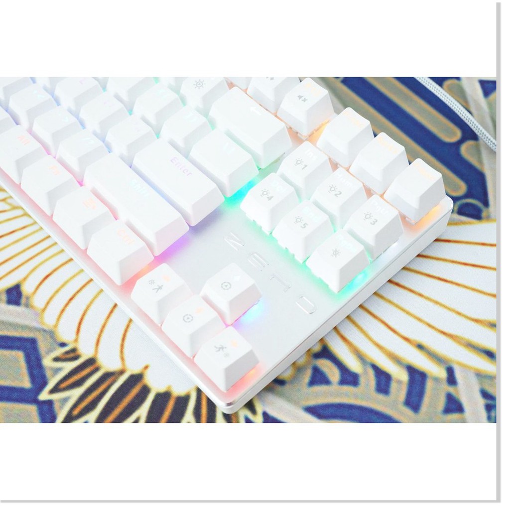 BÀN PHÍM CƠ METOO ZERO TKL TRẮNG LED RAINBOW