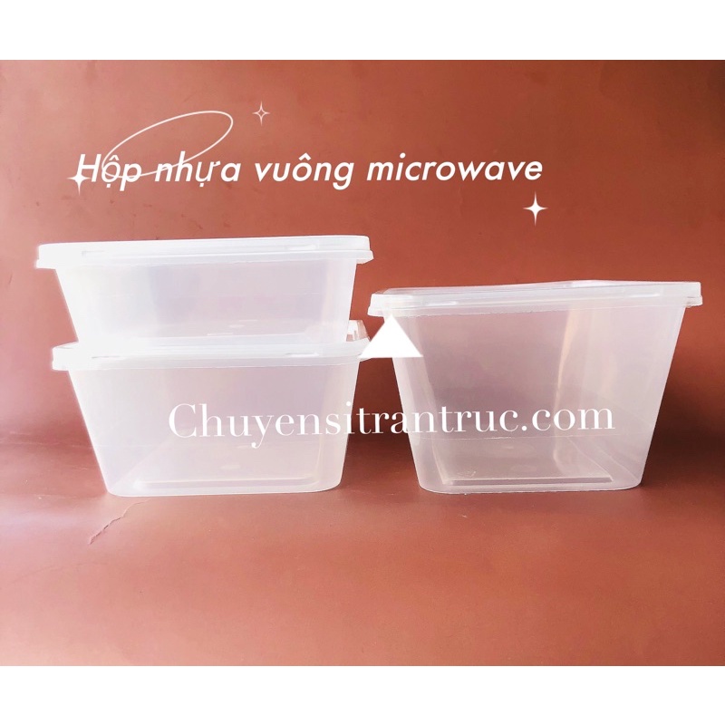 [HÀNG LOẠI 1] Set 10 hộp nhựa vuông microwave kèm nắp đựng thực phẩm 550ml 750ml 1000ml ✓Thố chịu nhiệt tốt