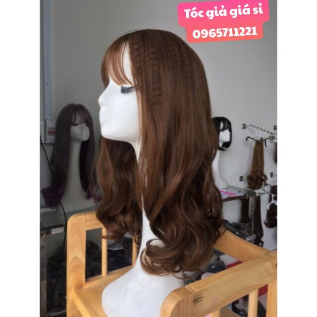 Tóc già nguyên đầu xoăn ❤️❤️ FREESHIP ❤️❤️ nguyên đầu xoăn lửng kèm ảnh thật 8112