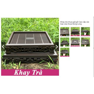 Khay trà nhựa giả gỗ - vừa sạch vừa sang nhựa Song Long chính hãng