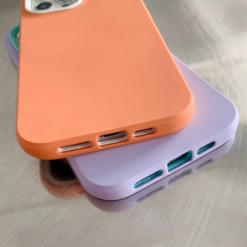 Ốp Điện Thoại Silicon Mềm Chống Rơi Màu Trơn Đơn Giản Cho iPhone 14 Pro Max 13 Pro Max 12 Pro Max 11 Pro Max 7 8 Plus