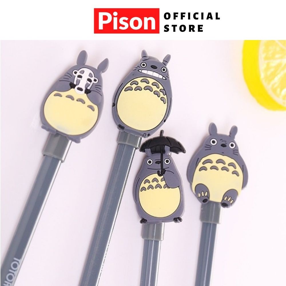 Bút bi nước mực gel hình Totoro Pison, mực đen ngòi kim 0.38mm - PVN1907 - 1 cái